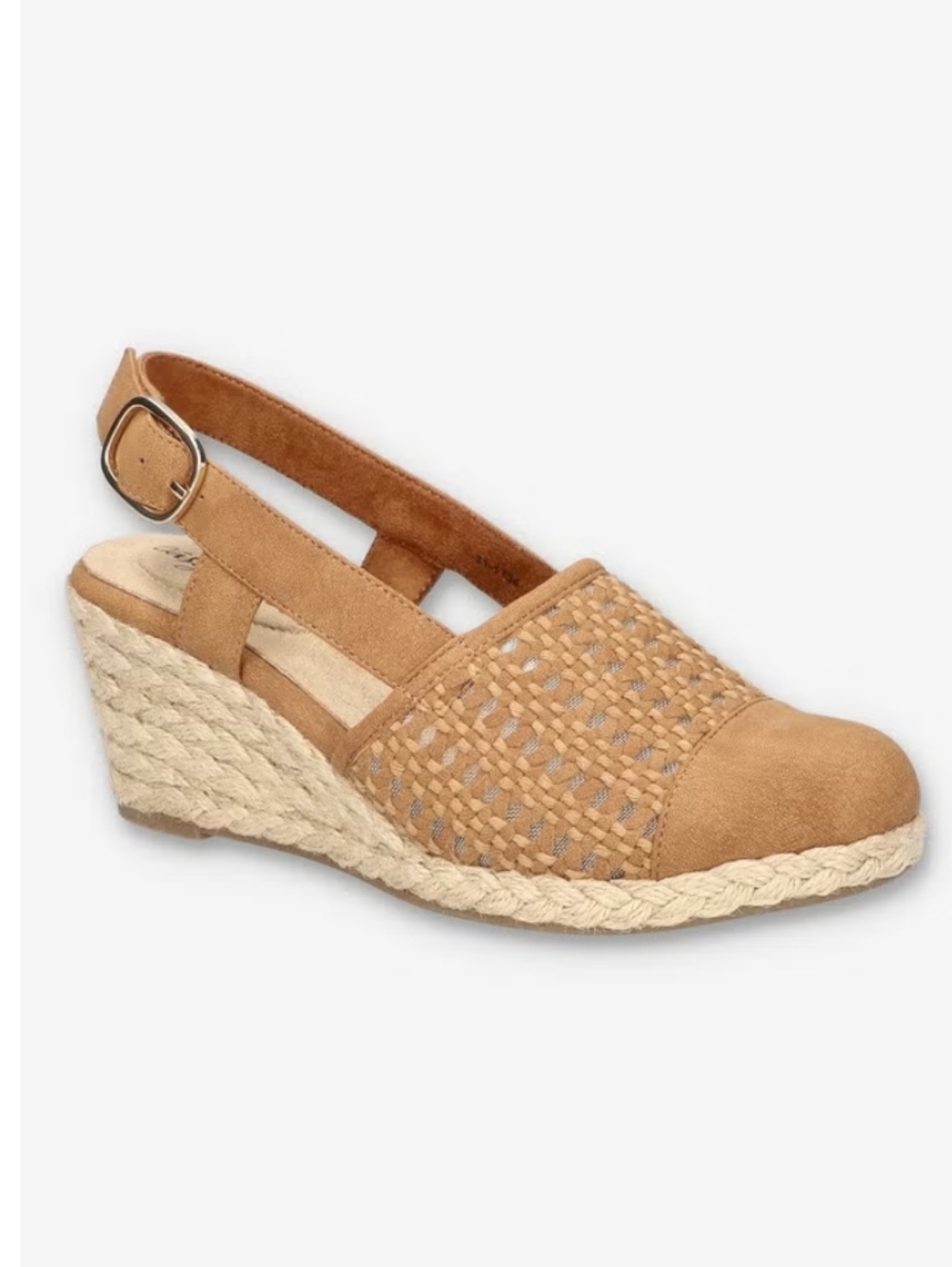 Easy Street Taffy Tan Woven Espadrille Wedge Slingback